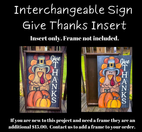 Interchangeable Sign Give Thanks Insert Bossard's Board Works