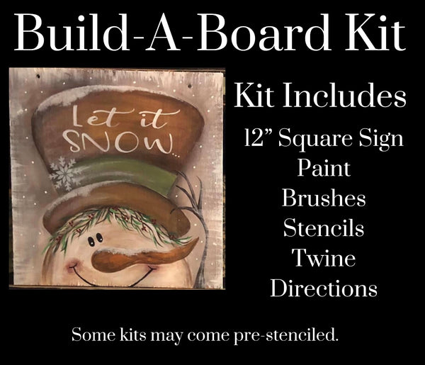 Snowman Build A Board Kit - Bossard's Board Works