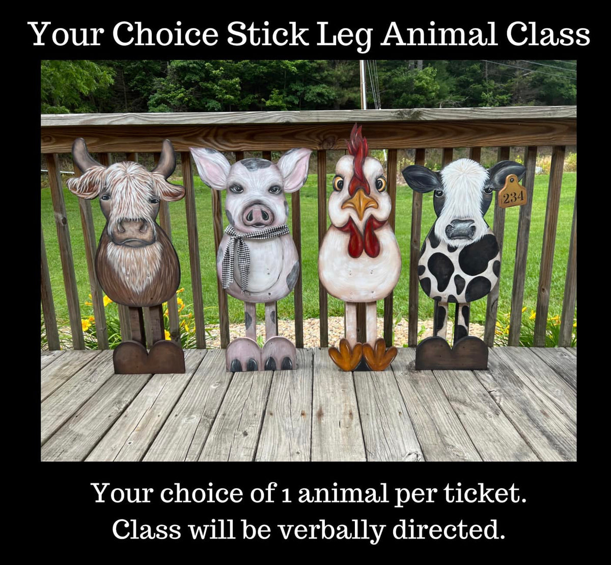 Your Choice Stick Leg Animals - Bossard's Board Works