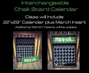 Interchangeable Chalkboard Calendar