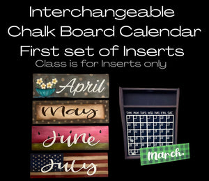Interchangeable Chalkboard Calendar 1st set Inserts