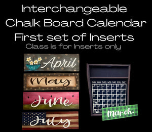 Interchangeable Chalkboard Calendar 1st set Inserts