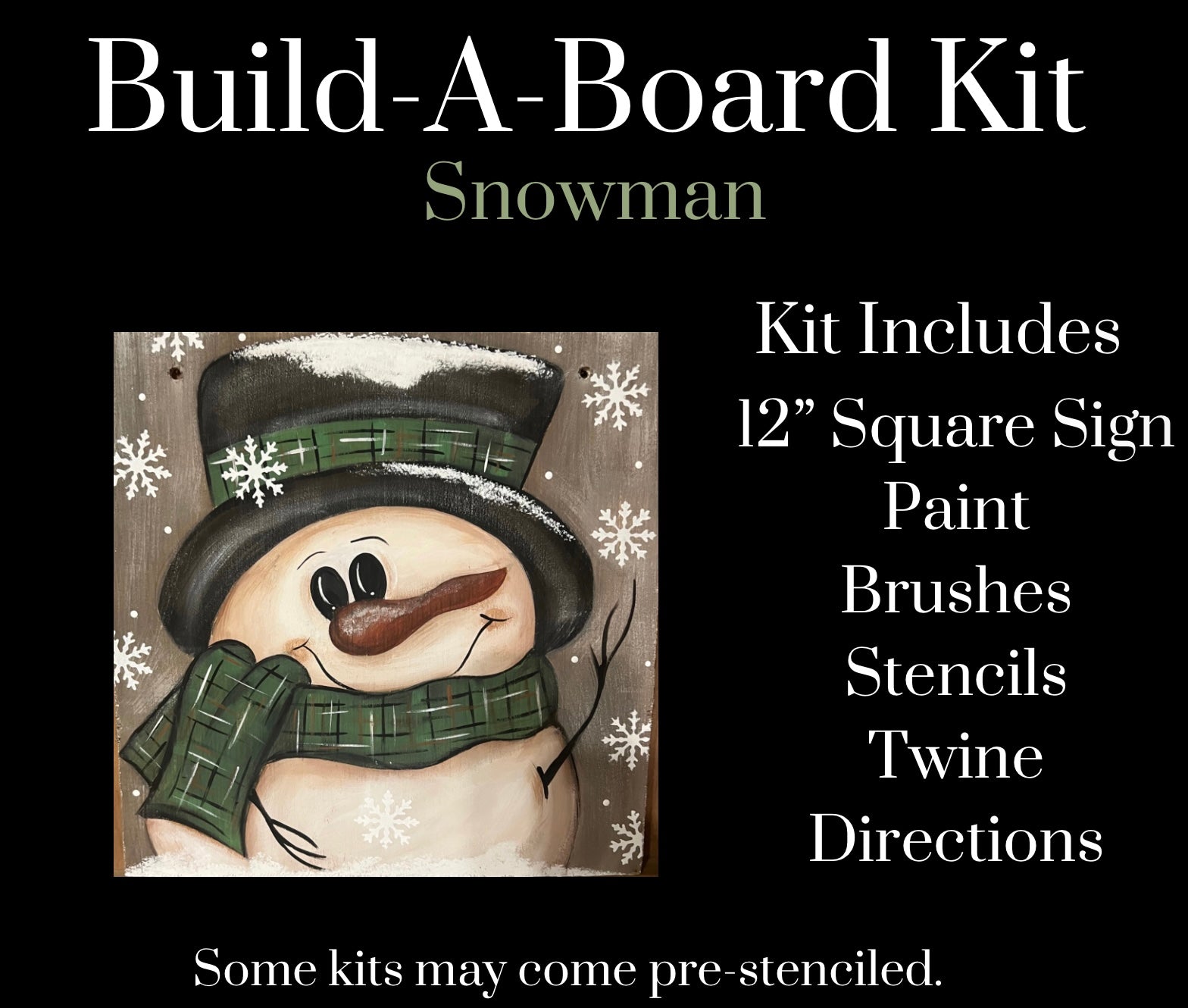 Snowman Build A Board Kit - Bossard's Board Works