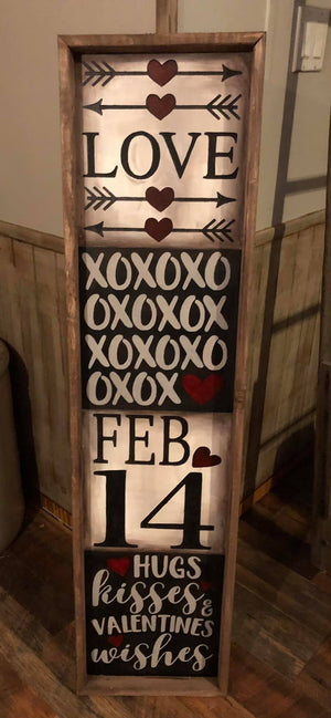 48" Tall Valentines Day Porch Sign