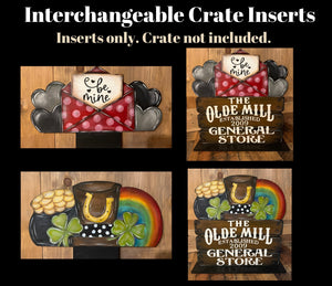 Interchangeable Crate St Patrick's and Valentine Inserts