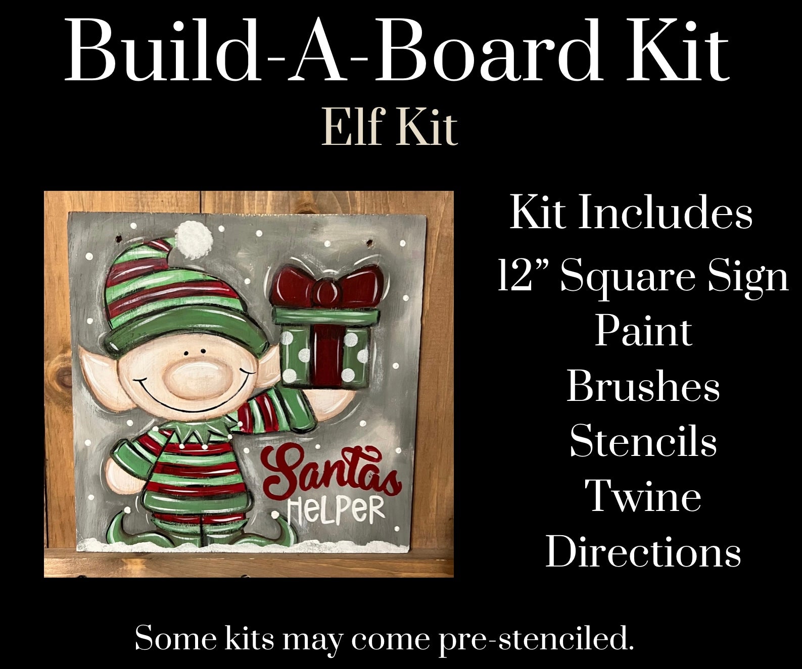 Elf DIY Christmas Kit 2022 - Bossard's Board Works