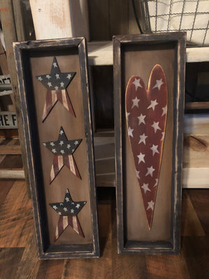 Heart and Stars Shadow Boxes May 15, 2020 (SOLD OUT)