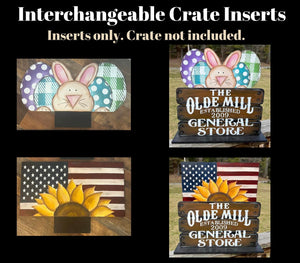Interchangeable Crate Easter and Memorial Day Inserts
