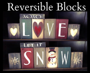 Reversible Snow/Love Blocks February 2, 2022 (SOLD OUT)