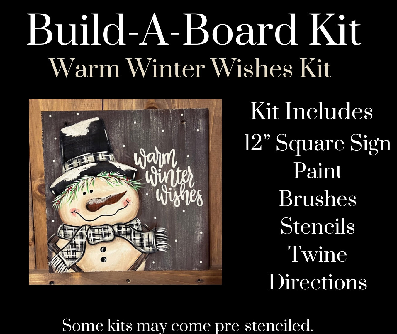 Snowman Build A Board Kit - Bossard's Board Works